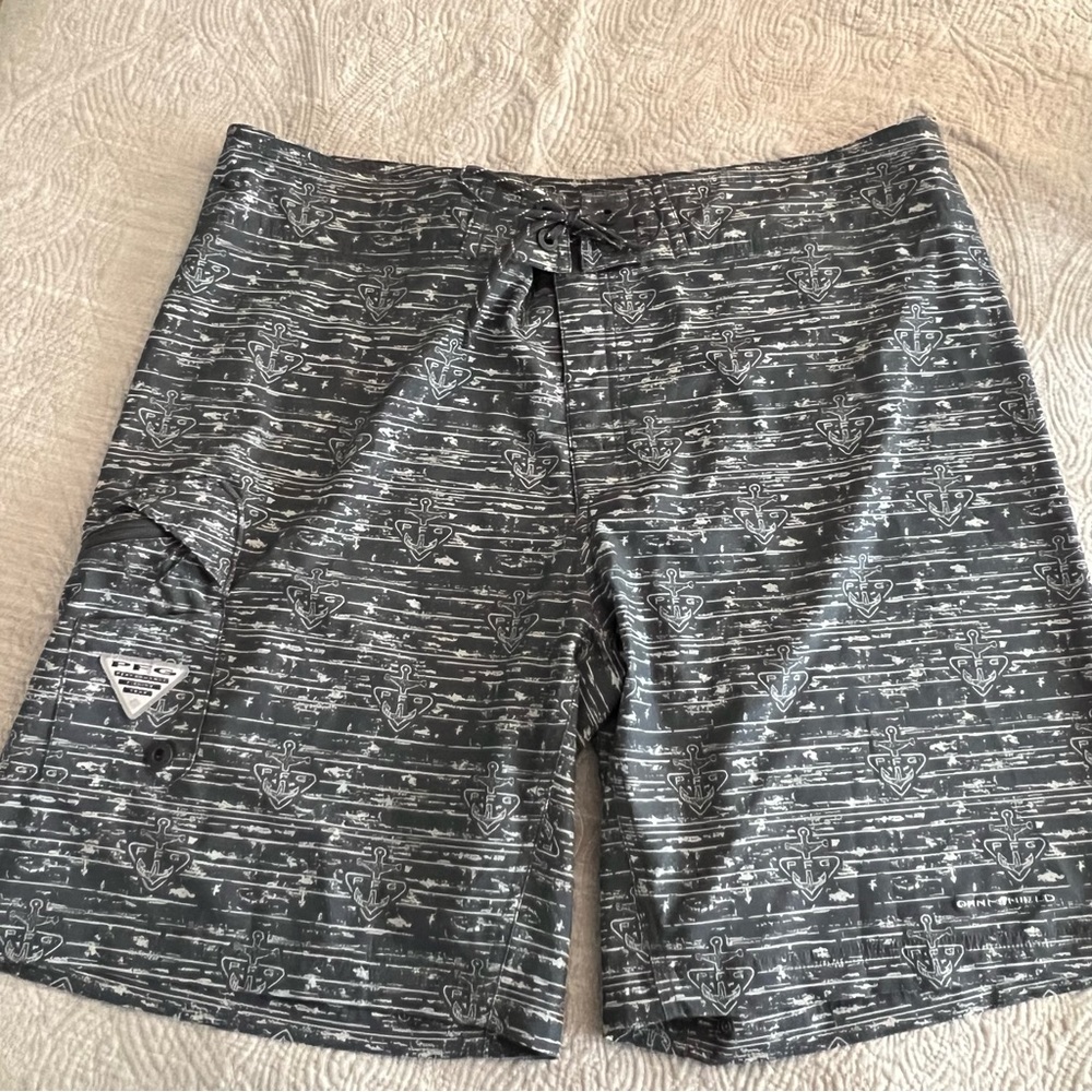 Columbia PFG Offshore II Drawstring Board Shorts Swim Trunks Swimsuit Anchor S11